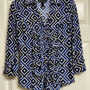 INC blue black and white soft stretchy silky material